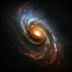 Spiraling Galaxy in Space, Generative AI