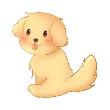 cute brown dog illustration
