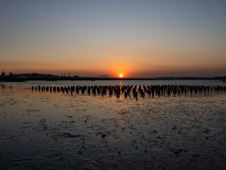 Fototapeta na wymiar seaside view in sunset time