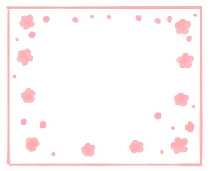 春　イメージ　桜　ピンクフレーム