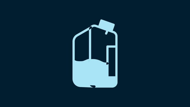 White Printer ink bottle icon isolated on blue background. 4K Video motion graphic animation