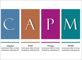 CAPM - Capital Asset Pricing Model with icons and description placeholder