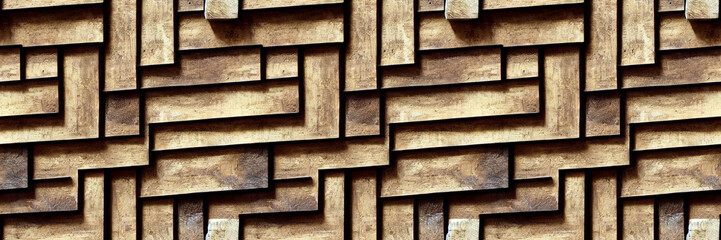 Natural wooden background, grunge parquet, flooring design seamless texture geometric pattern. Isometric background. Seamless repeat pattern for wallpapers, banners, web. illustration	
