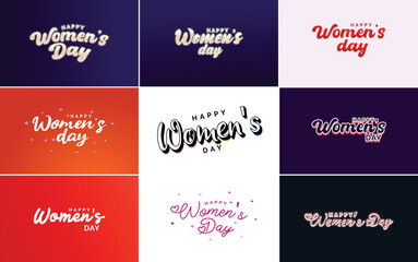 International Women's Day vector hand written typography background with a bold. vibrant style