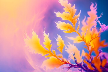 Obraz na płótnie Canvas Magic art wallpaper colorful flower on neon nature background Generative AI