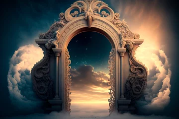 Foto op Aluminium Heaven's gate to heaven, end of life  Generative AI © Лилия Захарчук