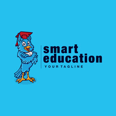 Smart Owl Logo Design Illustration Template