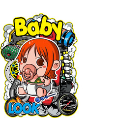 thailook vector design with cool cute baby character, VERY SUITABLE FOR STICKERS, T-SHIRTS, OTHER PRINTS