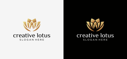 luxury lotus flower logo template,Elegant Lotus Spa Logo Design Vector.