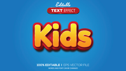 3D editable text effect kids theme
