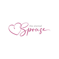 Heart Love with Spuse Lettering Typography for Wedding Anniversary Quotes logo design