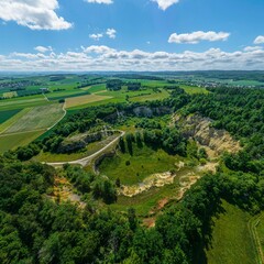 Geopark Ries - Ausblick auf den Erlebnis-Steinbruch Lindle bei Holheim