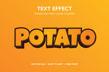 potato text effect template with bold style use for business brand and logo