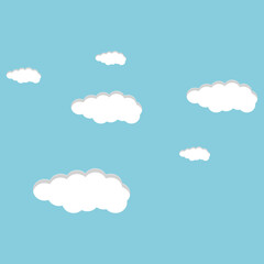 Fototapeta premium Free vector flat cloud in the sky collection