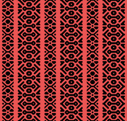 Japanese Tribal Motif Stripe Vector Seamless Pattern