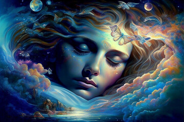 Abstract endless imagination while sleeping With Generative AI