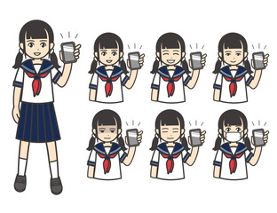 夏服 女子学生 スマフォ 01