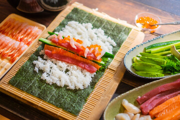 巻き寿司_恵方巻き作り