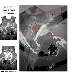 Abstract black and grey concept vector jersey pattern template for printing or sublimation sports uniforms football volleyball basketball e-sports cycling and fishing Free Vector.