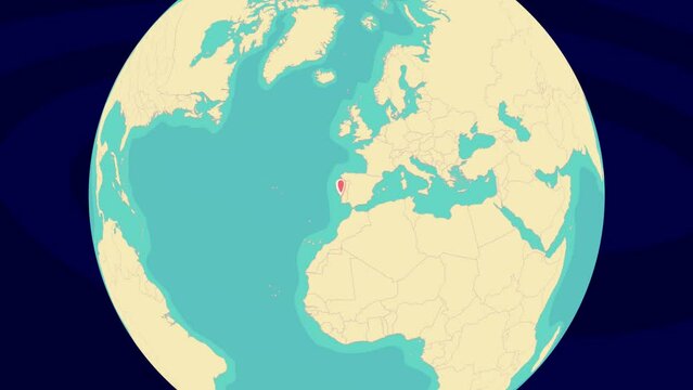 Zooming To Odivelas Location On Stylish World Globe