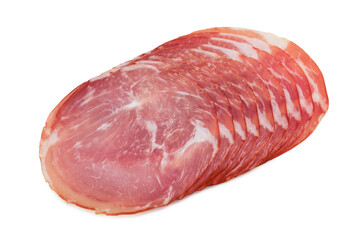 Raw smoked ham sliced