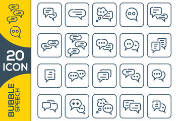 BUBBLE SPEECH ICON SET DESIGN