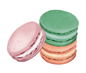colorful macaroons watercolor 