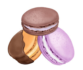 french macaroons watercolor 