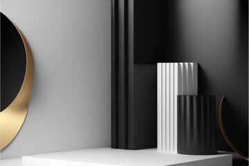 Minimal scene podium abstract background product show with Ai Generated