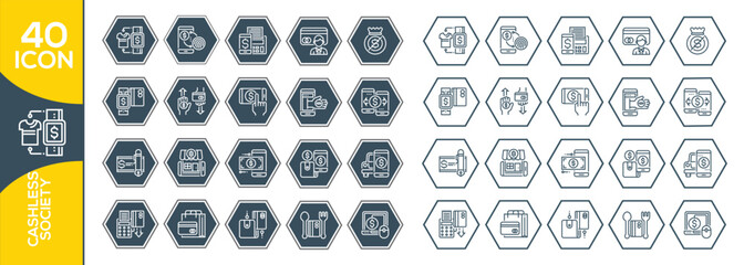 CASHLESS SOCIETY ICON SET DESIGN