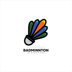 Vector logo illustration badminton mascot style