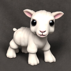 Generative AI : Illustration of cute and adorable lamb 
