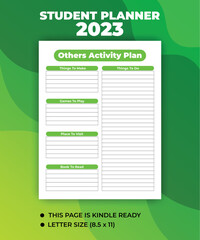 Student planner 2023 fully editable kdp book, unique page, student journal, student tracker 