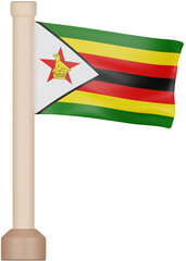 Zimbabwe Flag 3D Icon