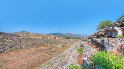 The old stadium in the ancient city of Aphrodisias -  Aydin Turkey  