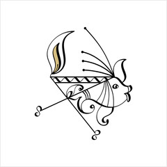 Diwali Diya Pen Ink Style M_2010002