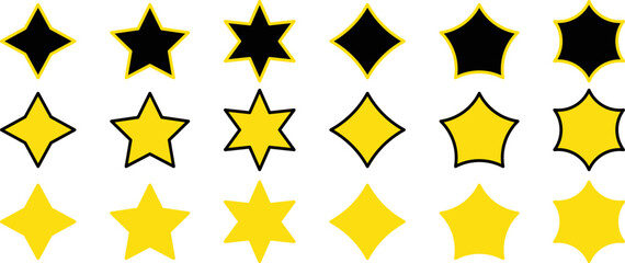 stars icon collections set. isolated on transparent background, vector illustration