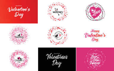 Happy Valentine's Day typography poster with handwritten calligraphy text. isolated on white background vector illustration