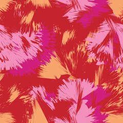 Fototapeta na wymiar Floral Brush strokes textured Seamless Pattern Design