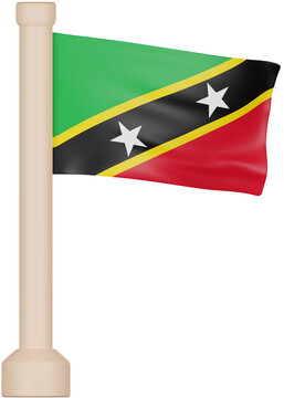 Saint Kitts and Nevis Flag 3D Icon