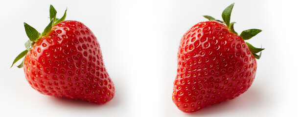 2 Strawberry on white background