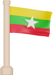 Myanmar Flag 3D Icon