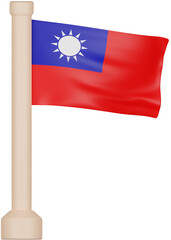 Taiwan Flag 3D Icon