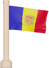 Andorra Flag 3D Icon