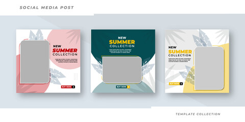 Summer collection promotion social media pack template