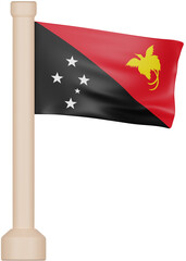 Papua New Guinea Flag 3D Icon