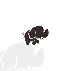 black silhouette of a elephant Vector