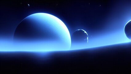 Majestic Alien Planet Landscape. Game background.