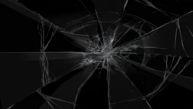 broken glass with black background