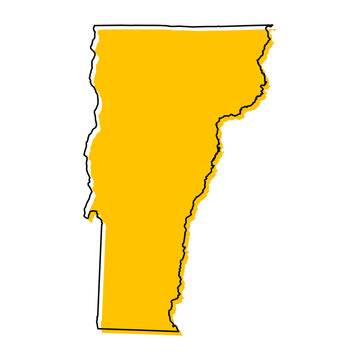 recommend clip art: Vermont map shape, united states of america. Flat concept icon symbol vector illustration